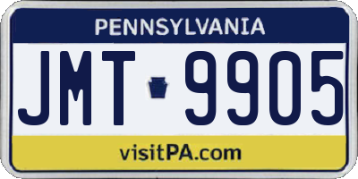 PA license plate JMT9905