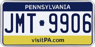PA license plate JMT9906