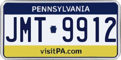 PA license plate JMT9912