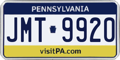 PA license plate JMT9920