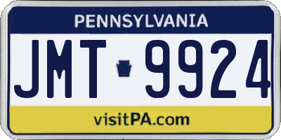 PA license plate JMT9924