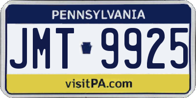 PA license plate JMT9925