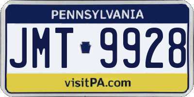PA license plate JMT9928