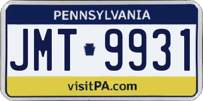 PA license plate JMT9931