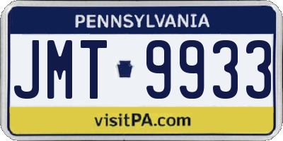 PA license plate JMT9933