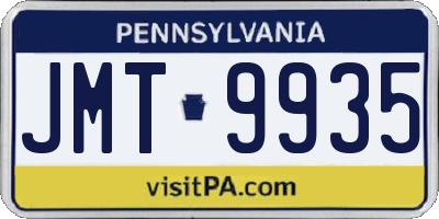 PA license plate JMT9935