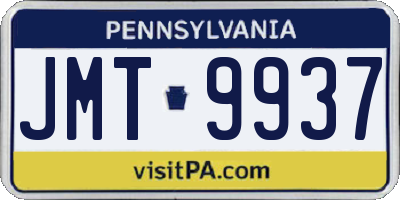 PA license plate JMT9937