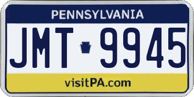 PA license plate JMT9945