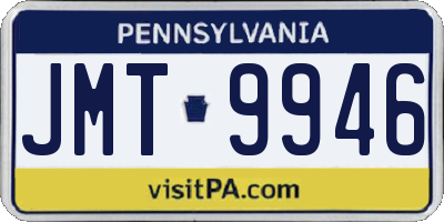 PA license plate JMT9946