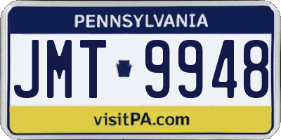 PA license plate JMT9948