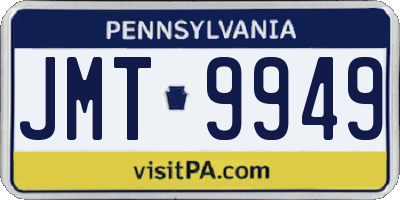 PA license plate JMT9949