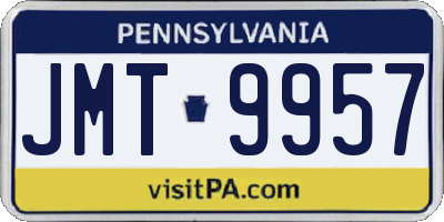 PA license plate JMT9957
