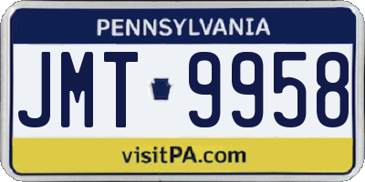PA license plate JMT9958