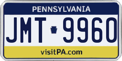 PA license plate JMT9960