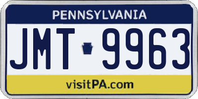 PA license plate JMT9963