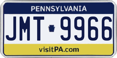 PA license plate JMT9966
