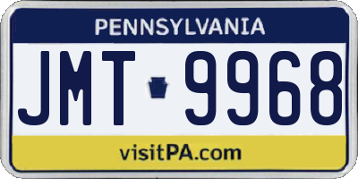 PA license plate JMT9968