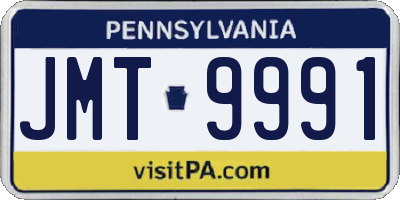 PA license plate JMT9991