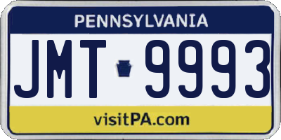 PA license plate JMT9993