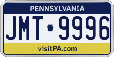 PA license plate JMT9996