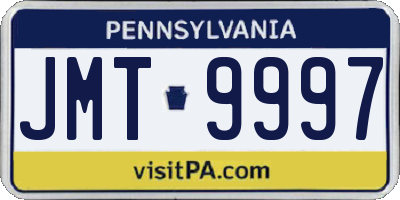PA license plate JMT9997