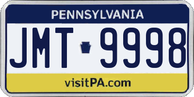 PA license plate JMT9998