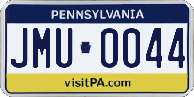 PA license plate JMU0044