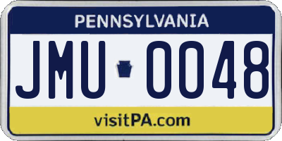 PA license plate JMU0048