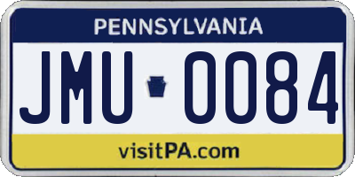 PA license plate JMU0084