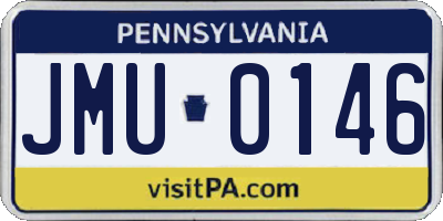 PA license plate JMU0146