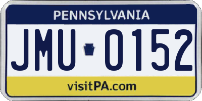PA license plate JMU0152