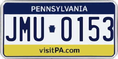 PA license plate JMU0153