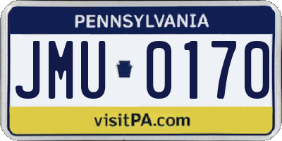 PA license plate JMU0170