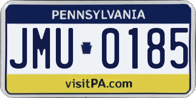 PA license plate JMU0185
