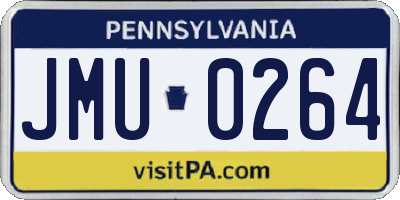 PA license plate JMU0264