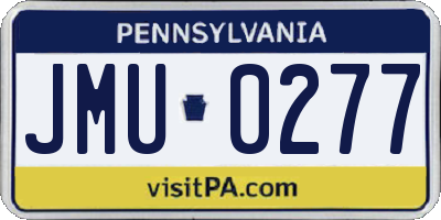 PA license plate JMU0277
