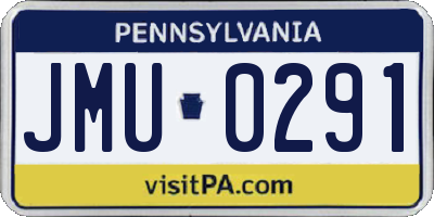 PA license plate JMU0291