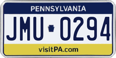PA license plate JMU0294