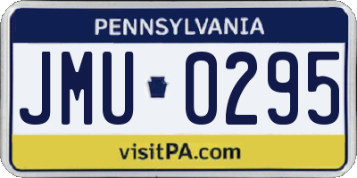 PA license plate JMU0295