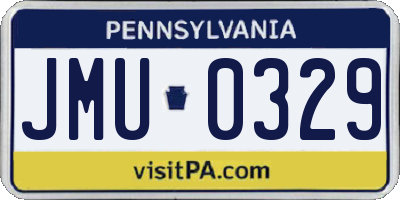 PA license plate JMU0329