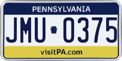 PA license plate JMU0375