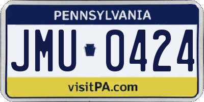 PA license plate JMU0424