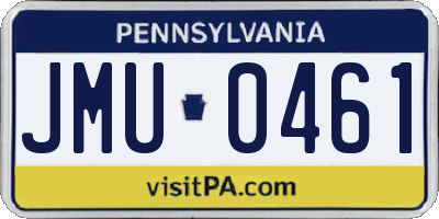 PA license plate JMU0461