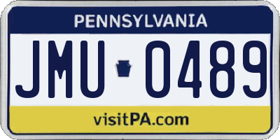 PA license plate JMU0489