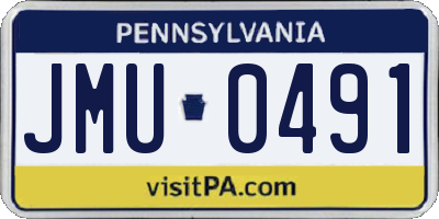 PA license plate JMU0491