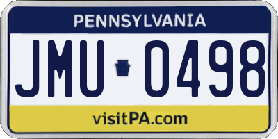 PA license plate JMU0498