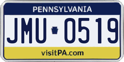PA license plate JMU0519