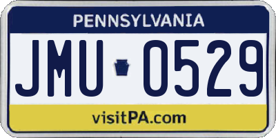 PA license plate JMU0529