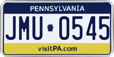 PA license plate JMU0545