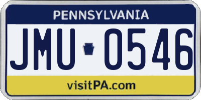 PA license plate JMU0546